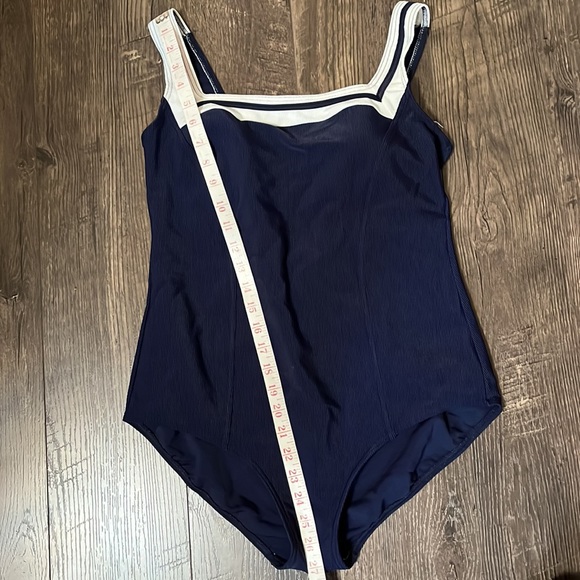 Navy Swimsuit with white trim - Picture 7 of 9